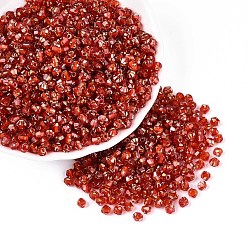 Оранжево-Красный Краска для выпечки пикассо стеклянные бусины, двухконусные, оранжево-красный, 4~4.5x3.5~4 мм, отверстие : 0.9~1.2 мм, Около 6165 шт / фунт