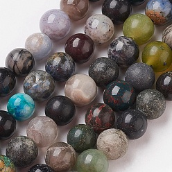 Gemischte Stein Natur gemischten Edelsteinperlen Stränge, Runde, 8 mm, Bohrung: 1 mm, ca. 50 Stk. / Strang, 15.3 Zoll