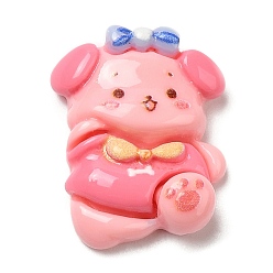 Pink Мультяшные непрозрачные кабошоны из смолы, милые домашние кабошоны, свинья, розовые, 20.5x16x6 мм