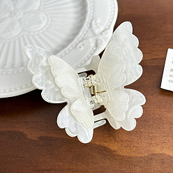 Белый Акриловые заколки для волос в форме бабочки, аксессуары для волос для женщин и девочек, белые, 62 мм