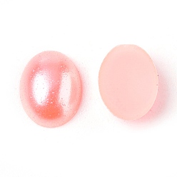 Pink ABS Plastic Imitation Pearl Cabochons, Oval, Pink, 8x6x2mm, about 5000pcs/bag
