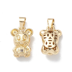Real 18K Gold Plated Rack Plating Brass Charms, Long-Lasting Plated, Mouse Charm, Real 18K Gold Plated, 14.5x10x6mm, Hole: 4.5x3.5mm