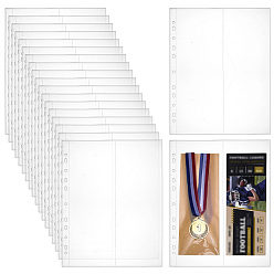 Прозрачный 10шт. пластиковые обложки для фотокарточек в виде карманов для папки, прямоугольные, прозрачные, 310x230x0.3 мм, отверстия : 6.5 mm и 10.5x6.5 мм, внутренний диаметр: 107x310 мм