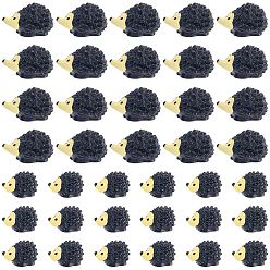 Black 40Pcs 2 Styles Resin Hedgehog Display Decoration, for Home Office Desk Decoration, Black, 20~27x13~19.5x13~17mm, 20pcs/style