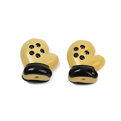 (932FM) Темно-синий аква-матовый с подкладкой Бусины из стеклянной эмали, окрашенные методом запекания, перчатка, темно-золотистые, 17.5x15x10 мм, отверстие : 1 мм