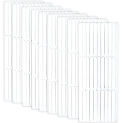 Белый 10листы прямоугольные двухсторонние клейкие клейкие ленты для накладных ногтей, ногтей наклейки, белые, 18.1x7.2x0.05 см, наклейки: 5.8x0.5 см, 30шт / лист, 10 листов / комплект