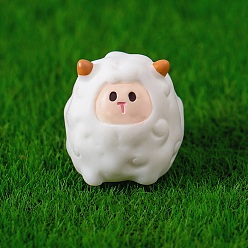 Овца Милые фигурки животных из смолы, микропейзаж украшение домашнего рабочего стола, овца, 19x20 мм