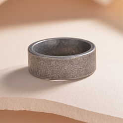 Античное Серебро 304 из нержавеющей стали кольца палец для мужчин, античное серебро, 7 мм, внутренний диаметр: 17.4 мм