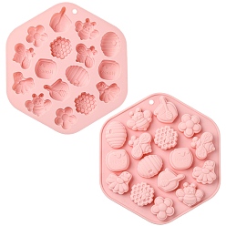 Pink Bee Theme Silicone Molds, Pink, 18.8*17.2*1.6cm
