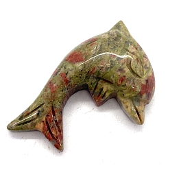 Унакит Подвески из натурального унакита в виде морских животных, прелести дельфинов, 35x25 мм