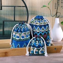 Rhombus Мешковины упаковочные пакеты, шнурок сумки, для подарков, подарочные пакеты для вечеринок, ромб, 14x10 см