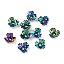 Темно-синий  Шифер УФ-покрытие, непрозрачная акриловая крышка для шарика, радужный, 3-лепестков цветка, темный сланец синий, 6.5x7x3 мм, отверстие : 1.2 мм