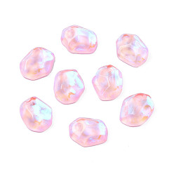 Light Rose Glass Rhinestone Cabochons, Nail Art Decoration Accessories, Nuggets, Light Rose, 10x8x3.5mm