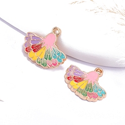 Pink Подвески из сплава и эмали в стиле бохо, фанатское очарование, золотые, розовые, 22x25 мм