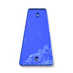 Синий Пришить зеркальные стразы, акриловые детали трапециевидной формы, с отверстиями для костюма вечерние платья одежда свадебное платье украшение, синие, 22.5x12.5x1.3 мм, отверстие : 1.2 мм