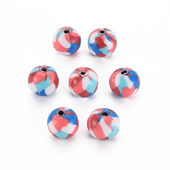 Dunkelrot Manuell Polymer Ton Perlen, für DIY Schmuck Bastelbedarf, Runde, dunkelrot, 8.5~9x8 mm, Bohrung: 1.8 mm