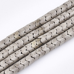 Светло-серый Природный агат бисер нитей, окрашенные, волна, светло-серый, 4.5~5x3.5~4 мм, отверстие : 1.2 мм, около 124~140 шт / нитка, 15.5 дюйм