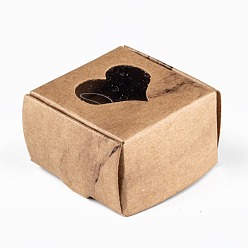Другие Прямоугольная складная креативная подарочная коробка из крафт-бумаги, шкатулки, с прозрачным окном, мраморный узор, 4.3x4.3x2.7 см