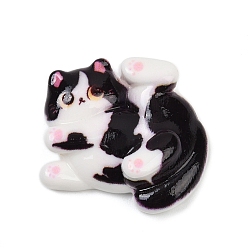 Черный Милые смолы кабошонов, кошка, чёрные, 22.5x23.5x7.5 мм