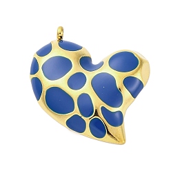 Темно-Синий 304 подвески из нержавеющей стали, с эмалью, шарма сердца, золотые, темно-синий, 25x24x4 мм, отверстие : 2 мм