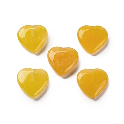 Топаз Нефрит Шарики нефрита природного топаза, половине просверлил, сердце, 12x12x3.5~4.5 мм, отверстие : 1 мм