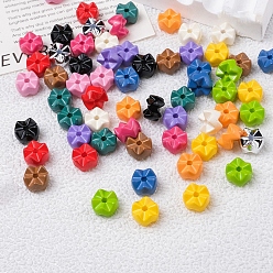 Mixed Color Opaque Acrylic Beads, Wave Snowflake, Mixed Color, 9.5x5mm, Hole: 2mm