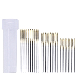 Платина Иглы из железной пряжи, тупые иглы с большим ушком, для вышивки крестом, вязание, вышивка лентами, с пластиковой бутылкой для хранения, платина, 40x0.95 мм, 3 стиль, 10 шт / стиль, 30 шт / комплект