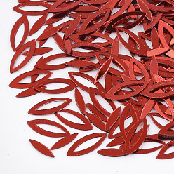 (123L) Белый крем непрозрачный блеск Аксессуары для орнаментов, пластиковые пайетки / блестки из пвх, лошадиный глаз , огнеупорный кирпич, 9~10x3.5~4x0.4 мм, отверстие : 4x1.5 мм, Около 30000 шт / 500 г