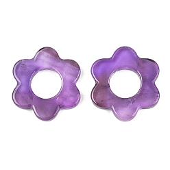 Цветок Природных драгоценных камней подвески, геометрические прелести, , 24.5~25x3.5 мм, отверстие : 10 мм