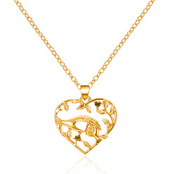 Золотой Подвеска-колье из сплава оливина со стразами ко Дню матери, сердце с рукой, золотые, 15.75 дюйм (40 см), Кулон : 26x25 мм