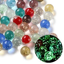 (52) Непрозрачная лаванда Светящиеся прозрачные бусины ручной работы, изготовленные методом выдувания стекла., нет отверстий / незавершенного, круглые, светится в темноте, разноцветные, 14~14.5 мм