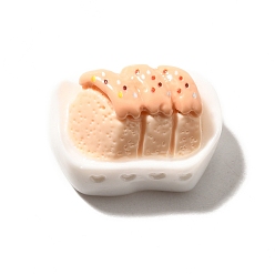 Античный Белый Непрозрачные кабошоны из смолы, искусственный хлеб, старинный белый, 13x19x11.5 мм