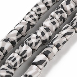 Серый Бусины из полимерной глины ручной работы, колонка, серые, 6~7.5x5.5~7 мм, отверстие : 1.7~2.3 мм, около 54~65 шт / нитка, 15.83~16.69'' (40.2~42.4 см)