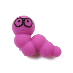 Орхидея Силиконовые бусины, изготовление ожерелий и браслетов своими руками, гусеница, сиреневые, 22.5x29x14 мм, отверстие : 3 мм