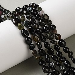 Турмалин Натуральный турмалин бисер нитей, самородки, упавший камень, 4~13x5.5~6.5x3.5~5 мм, отверстие : 0.6~0.7 мм, около 58~71 шт / нитка, 15.08~15.59 дюйм (38.3~39.6 см)