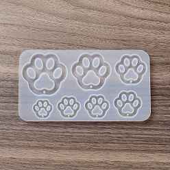 Paw Print DIY силиконовые формы кулон, формы для литья смолы, для уф-смолы, изготовление ювелирных изделий из эпоксидной смолы, отпечаток лапы, 73x132x6 мм, отверстие : 1.2~1.6 мм, внутренний диаметр: 18~40.5x19~45 мм