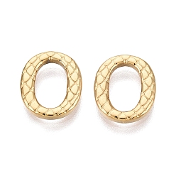 Настоящее золото 18K 304 нержавеющей стали связывающий кольца, текстурированный овал, ионное покрытие (ip), долговечный, реальный 18 k позолоченный, 11.5x10x2 мм, внутренний диаметр: 5x8.5 мм