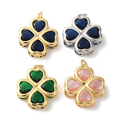(52) Непрозрачная лаванда Стойки обшивки латунные подвески, со стеклом, долговечный, без свинца и без кадмия, цветок, с целью перехода в кольце, золотые, разноцветные, 23.5x21x5.5 мм, отверстие : 3 мм