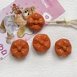 Chocolate Opaque Acrylic Beads, Flower, Chocolate, 20mm