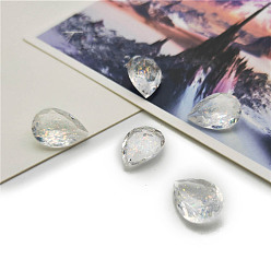 Гейнсборо Заостренные назад кабошоны из каменного камня, граненые, слеза, светло-серые, 14x10 мм, 40 шт / комплект