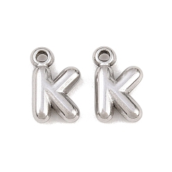 Letter K 304 подвески из нержавеющей стали, письмо амулеты, Письмо K, 9.5~10x2.5~9x2.5 мм, отверстие : 1.2 мм