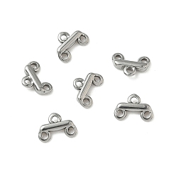 Нержавеющая Сталь Цвет 304 нержавеющей стали ссылки люстра компонент, придерживаться, 3 петли, не тускнеет, цвет нержавеющей стали, 5.5x7.5x1.5 мм, отверстие : 1 мм