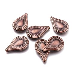 Красная Медь CCB пластиковые шарики, слеза, Красная медь, 34.5x22x6 мм, отверстие : 1.5 мм