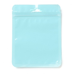 Бледно-бирюзовый Прямоугольные пластиковые подарочные пакеты с замком-молнией, с прозрачными окнами, закрывающиеся пакеты, бледные бирюзовая, 13x10x0.15 см, односторонняя толщина: 2.5 мил(0.065мм)