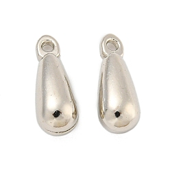 Platinum CCB Plastic Pendants, Teardrop Charms, Platinum, 15.5x6mm, Hole: 1.4mm
