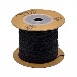 Black Eco-Friendly Dyed Nylon Threads, String Threads Cords, Black, 0.4mm, about 164.04 yards(150m)/roll
