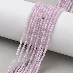 Кунсайт Натуральные кунзитовые / сподуменовые бусы пряди, граненые, круглые, 2~2.5 мм, отверстие : 0.5 мм, около 176 шт / нитка, 15.35'' (39 см)