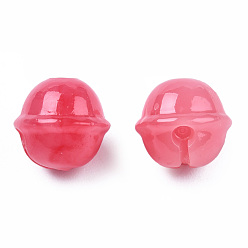 Cerise Synthetische Korallen, gefärbt, imitatorische Jade, Glocke, cerise, 9.5x10.5x10 mm, Bohrung: 1.4 mm