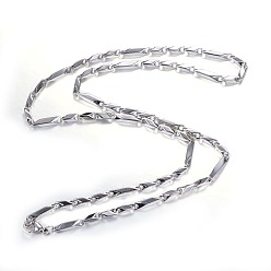 Stainless Steel Color Non-Tarnish 201 Stainless Steel Link Chain Necklaces, with Lobster Claw Clasps, Stainless Steel Color, 23.62 inch(60cm)