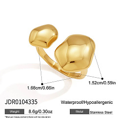 Oro 304 Anillos abiertos de acero inoxidable para mujer., pepitas, dorado, diámetro interior: 16.8 mm